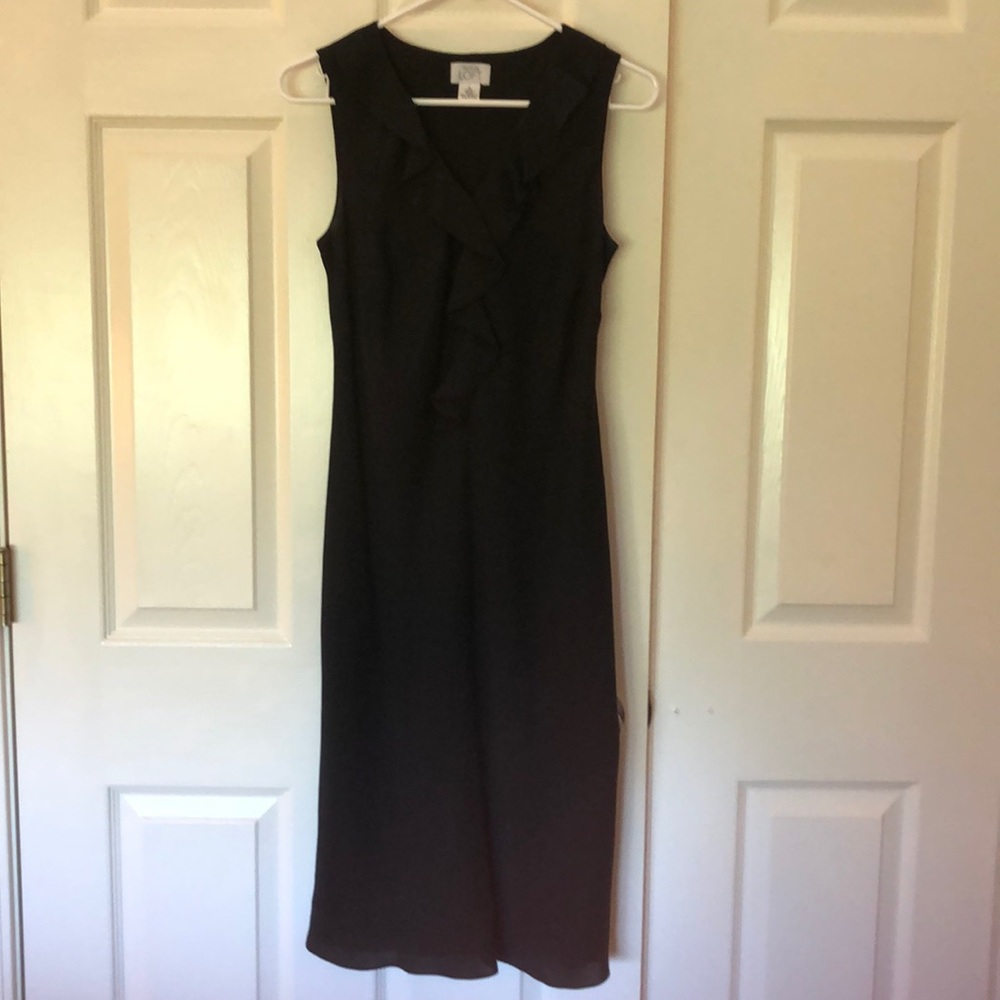 Black 100% silk casual midi dress